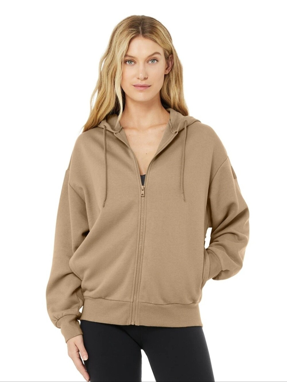 Alo Yoga Hype Hoodie in Gravel Small